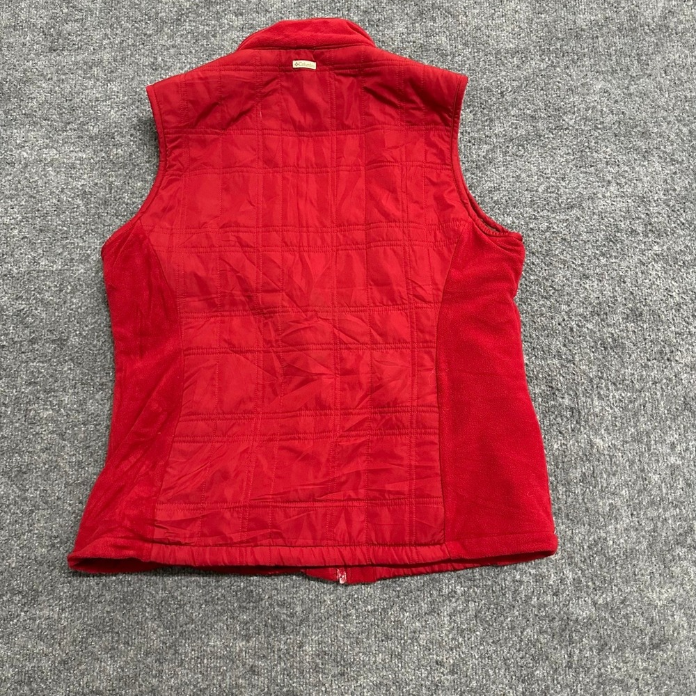Columbia Vest Womens Size M Red Quilted Sherpa Lined Full Zip Outdoor Pockets - Picture 6 of 7